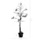 4ft. Pre-Lit Artificial Halloween Black Spooky Twig Tree with Bats and 120 Orange & Purple LED Lights